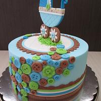 Stroller and Buttons Cake