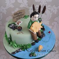 Carp fishing theme birthday cake 