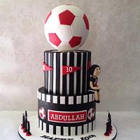 soccer theme cake
