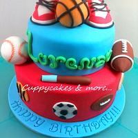 Sports theme cake