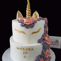 Pink&Purple&Gold Unicorn cake