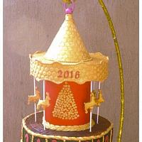 The magically hanging Carousel Cake 2016:  