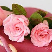Hearts and pink roses..