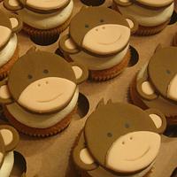 Monkey Baby Shower Cupcakes