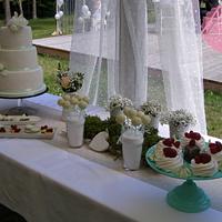 Wedding cake and sweet bar