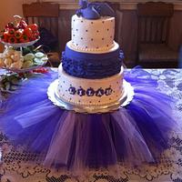 Purple Ballet shoe baby shower cake