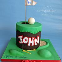 Golf theme birthday cake