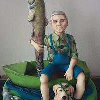 Personalized fondant figurine - fisherman