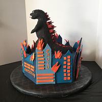 Godzilla Birthday Cake 