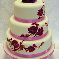 Hand painted blossom cake