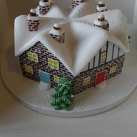 Christmas house's cake