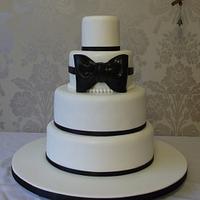 Black & White Tie themed 30th Birthday Cake