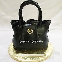 Michael Kors Black Leather Purse Cake