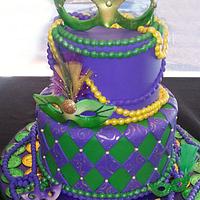 Mardi Gras cake