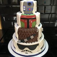 Two Sided Reveal Star Wars Wedding Cake
