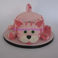 Simple Pink Cat Cake