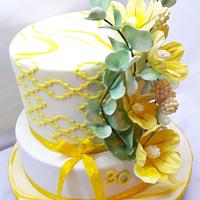 Yellow - White Birthday Cake