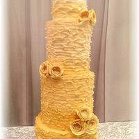 Ombre overlay (ruffles) wedding cake