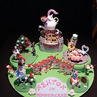 Ashton In Wonderland 18th Birthday Cake