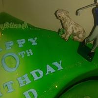 Golf cake with golfer and dog & 20 Cupcakes