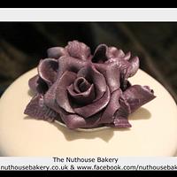 Purple and Silver Wedding Cake