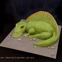 Spinosaurus Dinosaur (my first sculpted cake)