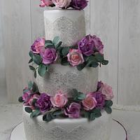 Wedding cake in pastel shades