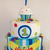 Boy 1st birthday Cupcake theme