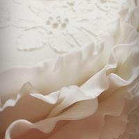 Ruffles & Peony & Pearls Wedding Cake