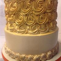 Pearl to Gold Rosette cake