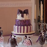 Purple & Cream Whimsical Wedding Cake