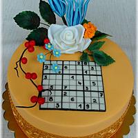 Birthday sudoku cake