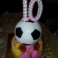 Foot Ball Cake with Hearts
