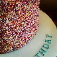 Rainbow sprinkle cake