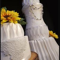 Dress Inspired Wedding Cake