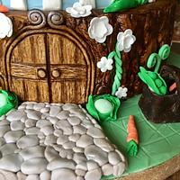 Peter Rabbit baby shower cake