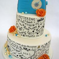 2 Tier Graffiti Style Wedding Cake - cake by Sam Harrison - CakesDecor