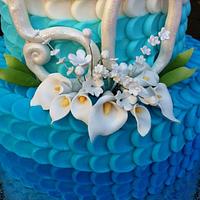 Ombre Petal 50th Birthday cake!