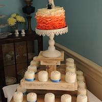 Ombre ruffle wedding cake 