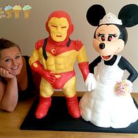 3ft tall 3D Minnie Mouse and Ironman