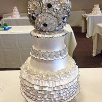White and Black Wedding Cake