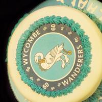 Wycombe Wanderers themed 60th Birthday cake