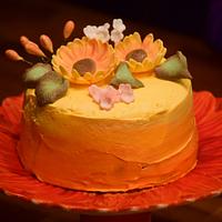 Sunflower ombré cake