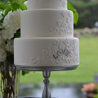 Falling in Love Wedding Cake
