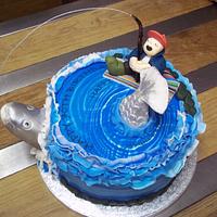 Birthday cake for a fisherman