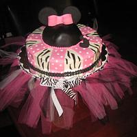 Minnie Mouse/Zebra Print Cake