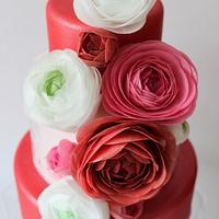 Ranunculus Wedding Cake