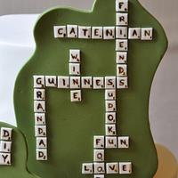 Scrabble birthday cake