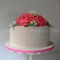 Wedding Cake - Pink Peonies