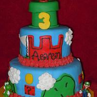 Mario, Luigi and Yoshi Cake!